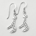 Sterling Silver Giraffe Drop Earrings